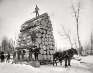 Michigan circa 1890s. Logging a big load. Continuing our Michigan travelog
